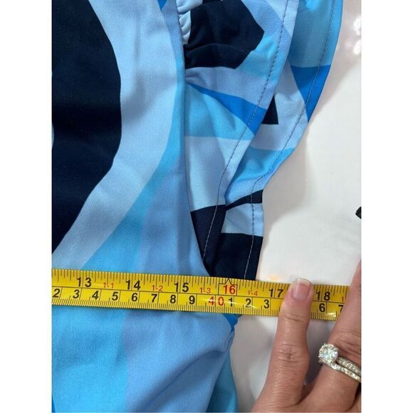 NEW Sail To Sable Smocked Silk-blend A-line Dress in Blue Sz S NWOT - Picture 8 of 10